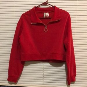 H&M Red Size S Long-Sleeve Crop Top